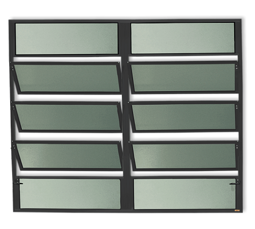 Vitro Basculante Alumínio Plus Preto - 100x120
