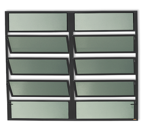 Vitro Basculante Alumínio Plus Preto - 100x150