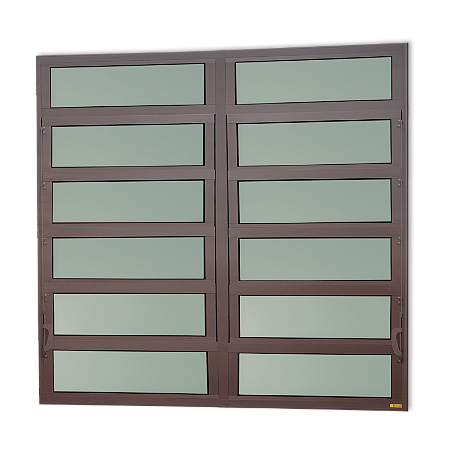 Vitro Basculante Maxx 2 Seções Marrom Corten - 120x120