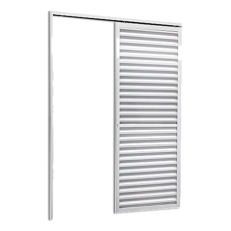 Porta De Correr Suspensa Veneziana Esquerda Branco - 210X70