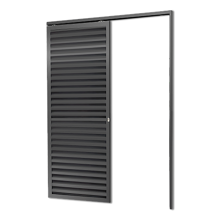Porta De Correr Suspensa Veneziana Cinza - 210X100