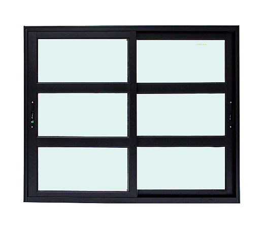 Janela de alumínio Maxx Travessa 02 folhas Preto