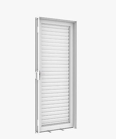 Porta Veneziana de Aço Galvanizado Branca Direita - 210x80