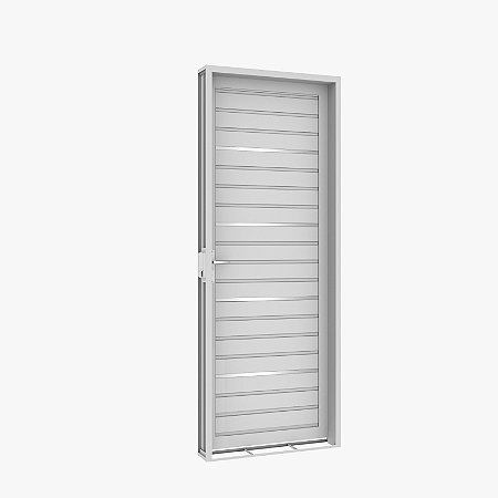 Porta Filetada com Friso de Aço Galvanizado Branca Direita - 215x85