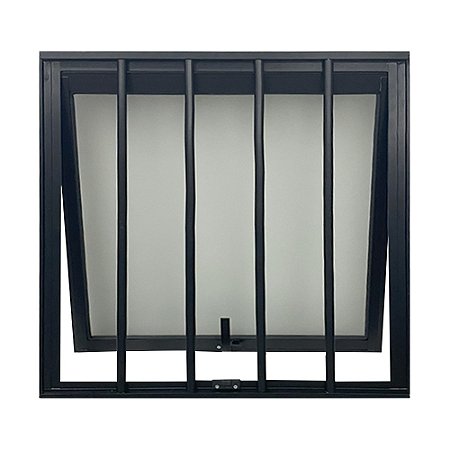 Janela Maxim ar alumínio com Grade Premium Preto - 100x100