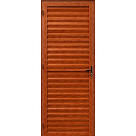Porta de Alumínio Veneziana Palheta Madeiro - Linha Maxx