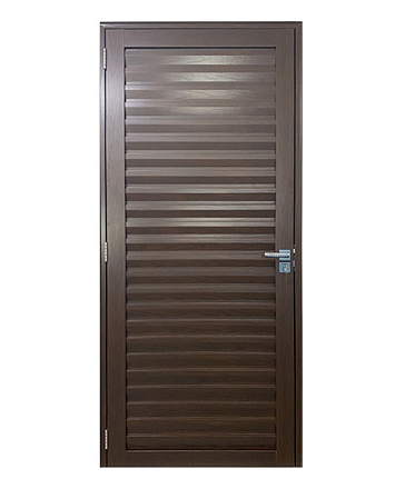 Porta de Alumínio Roma Palheta Amadeirado - Linha 30