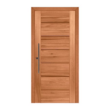 Kit Porta de Madeira Pivotante Eucalipto Natural PE33 - Completo