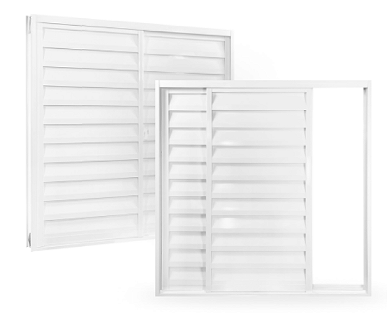 Janela de alumínio POP Veneziana 02 folhas branca - 100x120