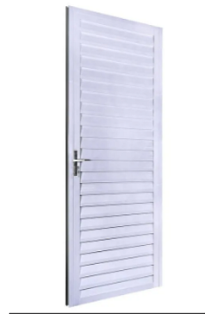 Porta Veneziana em Alumínio Branco Aluvid - 210x70