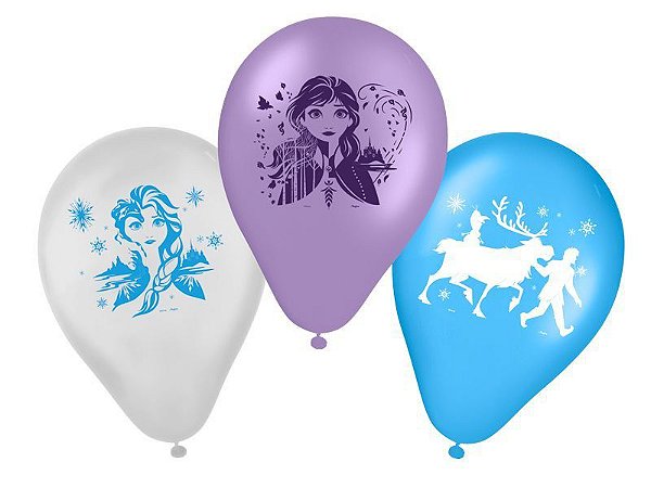 Balão de Festa Frozen 2 Regina 9" - 25 Unidades