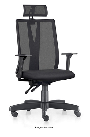 Cadeira Giratória em Tela com Apoio de Cabeça
