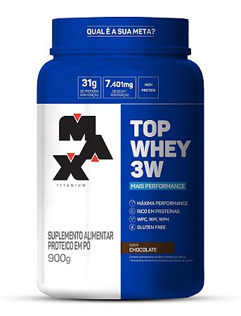 Top Whey 3W + Performance 900G - Max Titanium - Chocolate