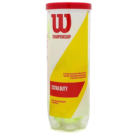 Bola de Tênis Wilson Championship Extra Duty 1 Tubo com 3 Unidades
