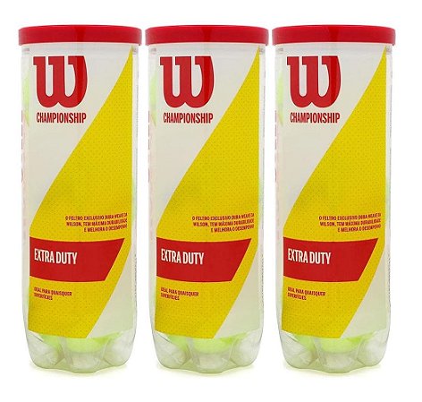 Kit Bola de Tênis Wilson Championship Extra Duty 3 Tubos / 9 Unidades