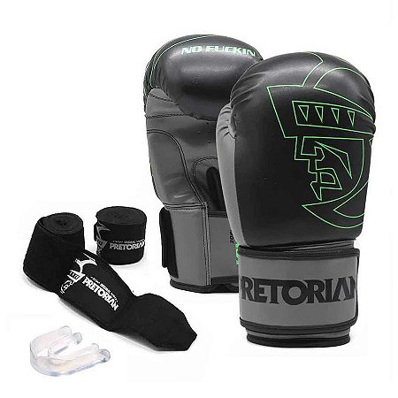Kit De Boxe/Muay Thai Pretorian First + Bandagem + Bucal + Bolsa - Pretorian