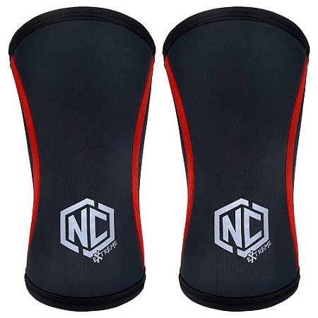 Joelheira Alta Performance 7mm - Nc Extreme - Preto/Vermelho