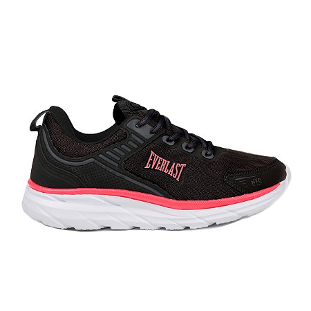 Tênis Feminino Everlast Modelo Alpha Preto/Rosa