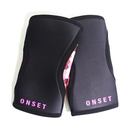 Joelheira Cross Onset Fitness 7 mm - Puzze - Preto/Rosa