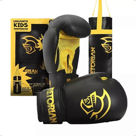 Kit Saco De Pancada + Luva Boxe Muay Thai 6OZ Edição Infantil - Pretorian