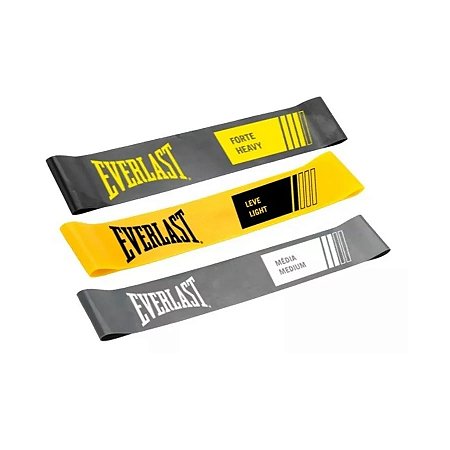 Kit 3 Mini Band Tensão Leve, Média e Forte - Everlast