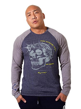 Camiseta Masc. Ml Kvra Broken Basic - Azul Marinho