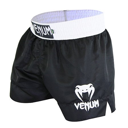 Short Muay Thai Venum Classic Dark - Preto/Branco