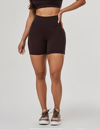 Shorts com Bolsos Origem Marrom Coffee - Shape Up Juju
