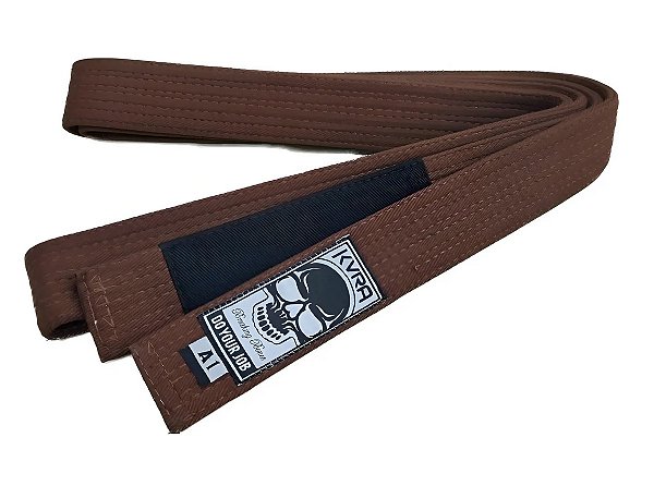 Faixa de Jiu Jitsu Kvra Oficial Marrom - Modelo Padrão CBJJ 8 Costuras - KVRA
