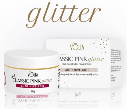 Gel Classic Pink Glitter Vòlia (24g)