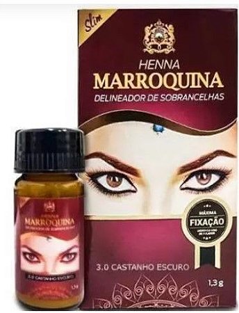 Henna Sobrancelhas Marroquina 3.0 Castanho Escuro 1.3g
