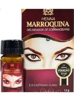 Henna Sobrancelhas Marroquina 5.0 Castanho Claro 1.3g