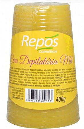 Cera Depilatoria Repos em Pote Mel 400 GR