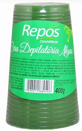 Cera Depilatoria Repos em Pote Algas 400 GR