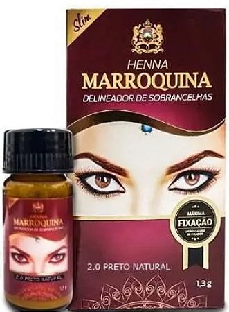 Henna Sobrancelhas Marroquina 2.0 Preto Natural 1.3g