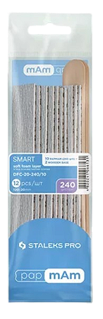Lixa Refil de Insercao - Staleks Pro - Grao 240 - 10 un. + Base de Madeira (2 un.) - DFC-20-240/10