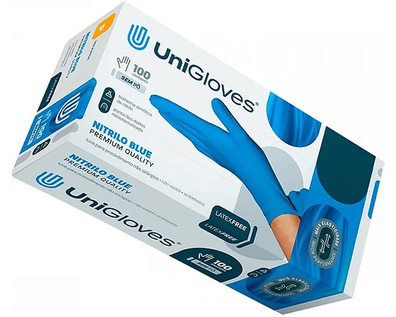 LUVA PROC NITRILO BLUE PREMIUM QUALITY EXTRA-PEQUENO