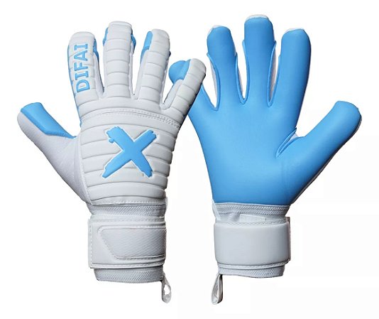Luva Goleiro Profissional Difai Wall 2 Branco com Azul