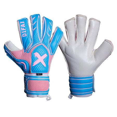 Luva De Goleiro Profissional Difai Jump Azul /rosa