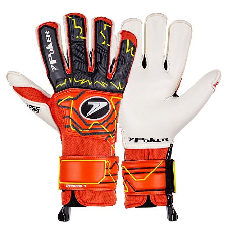 Luva de Goleiro Poker Champion 9 Laranja