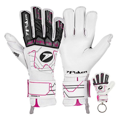 Luva de Goleiro Poker Champion 9 Rosa