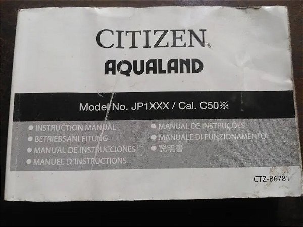 Manual original Relógio Citizen C500 e Jp1060