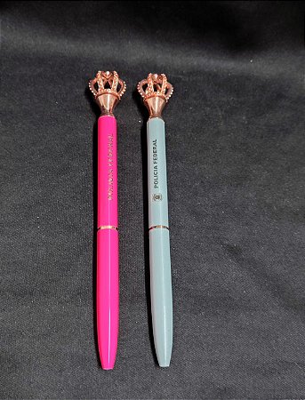 Caneta metal coroa personalizada