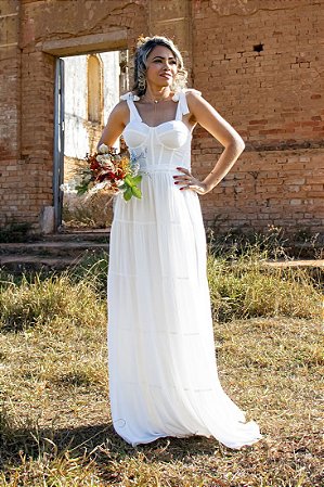 Vestido Branco Longo - vestido para casamento diurno - Ana Violeta Vestidos  de festa