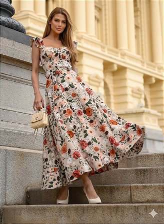 Vestido floral max