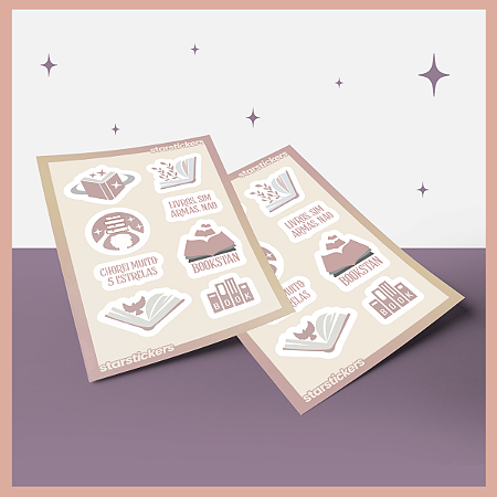 Cartela de Adesivos | Bookstan