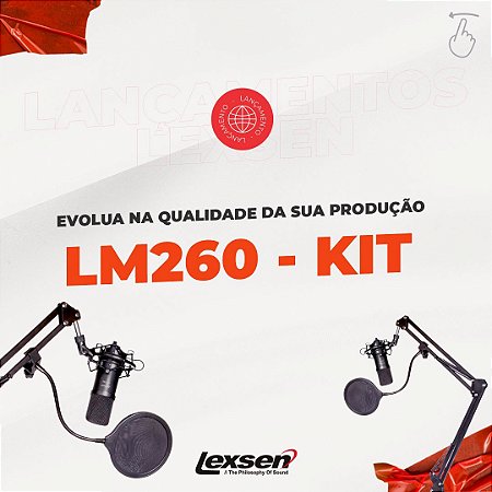 KIT COM MICROFONE CONDENSADOR - LM260 - LEXSEN