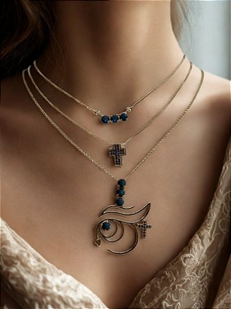 Conjunto Zircônia azul