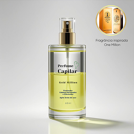 Perfume Capilar Masculino Gold Million - Finalizador e Hidratante