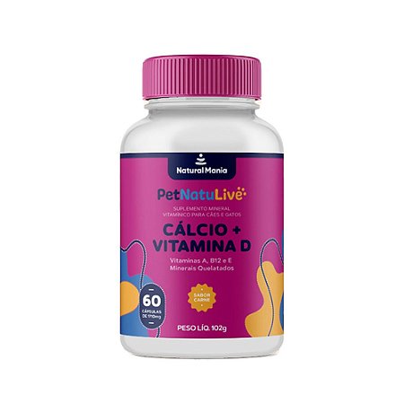 CÁLCIO + VITAMINA D Suplemento mineral vitamínico para cães e gatos